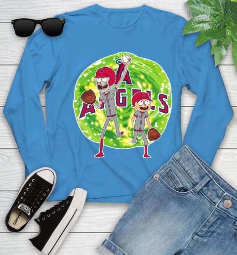 MLB Los Angeles Angels Rick And Morty Baseball Sports Youth Long Sleeve 7