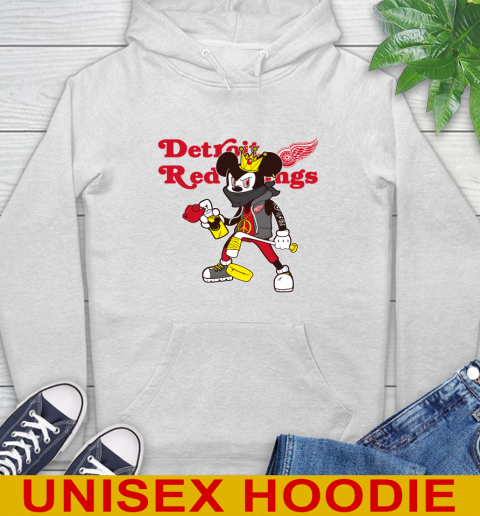 Detroit Red Wings NHL Hockey Mickey Peace Sign Sports Hoodie