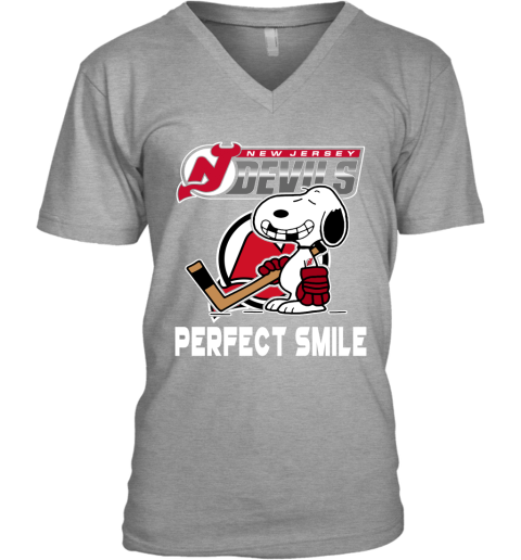 NHL New Jersey Devils Snoopy Perfect Smile The Peanuts Movie Hockey T Shirt  - Nvamerch
