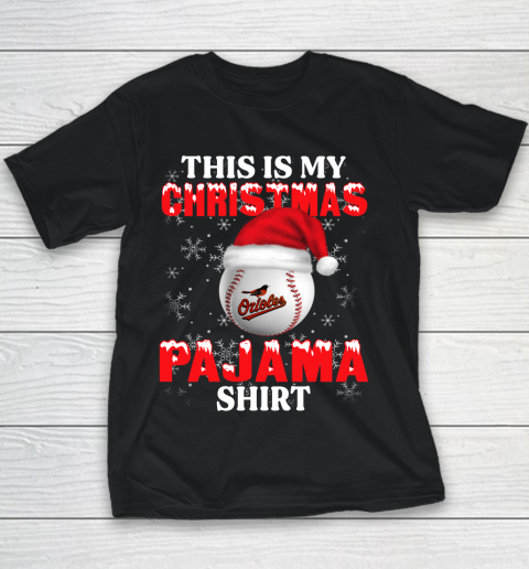 Baltimore Orioles This Is My Christmas Pajama Shirt MLB Youth T-Shirt