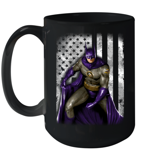 Minnesota Vikings NFL Football Batman DC American Flag Shirt Ceramic Mug 15oz