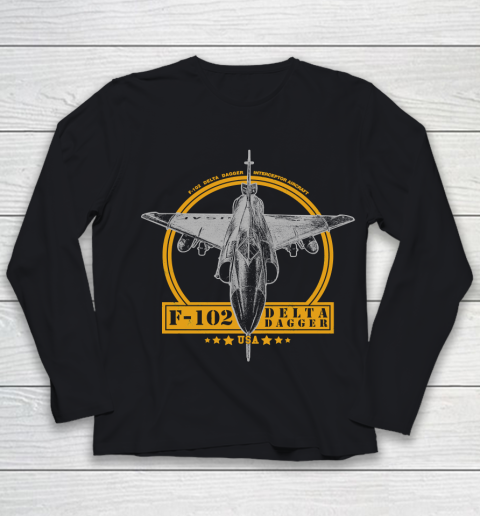 F 102 Delta Dagger Aircraft Veteran Shirt Youth Long Sleeve