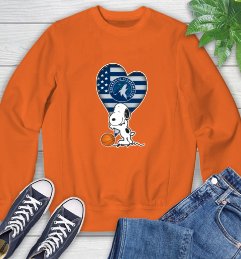 Minnesota Timberwolves NBA Basketball The Peanuts Movie Adorable Snoopy Sweatshirt 4