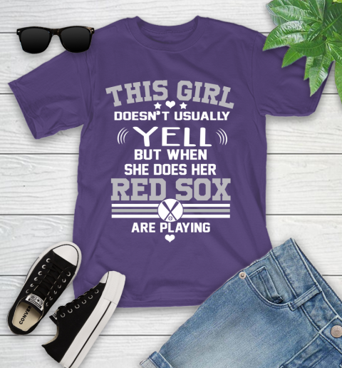 Boston Red Sox MLB Baseball I Yell When My Team Is Playing Youth T-Shirt 3