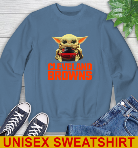 NFL Football Cleveland Browns Baby Yoda Star Wars Shirt Sweatshirt 8