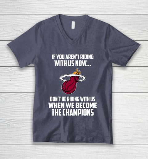 NBA Miami Heat Basketball We Become The Champions V-Neck T-Shirt 7