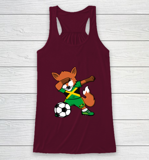 Dabbing Fox Jamaica Soccer Fans Jersey Jamaican Football Fan Racerback Tank 3