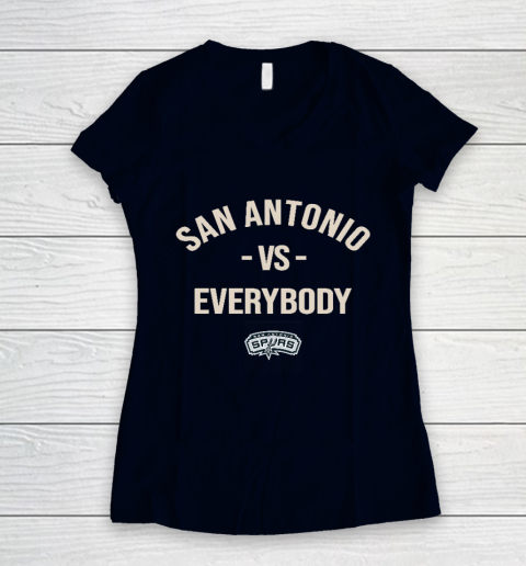 San Antonio Spurs Vs Everybody Women's V-Neck T-Shirt 2