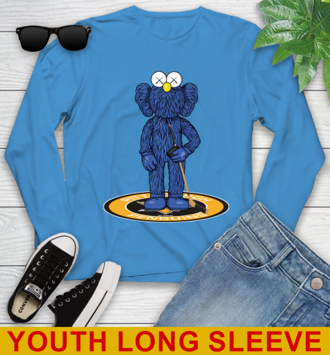 NHL Hockey Pittsburgh Penguins Kaws Bff Blue Figure Shirt Youth Long Sleeve 8