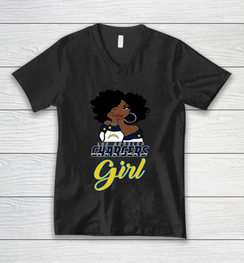 Los Angeles Chargers Girl NFL V-Neck T-Shirt
