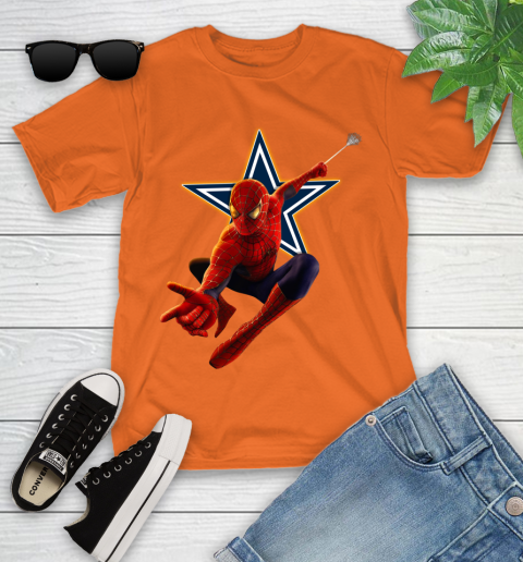 NFL Spider Man Avengers Endgame Football Dallas Cowboys Youth T-Shirt 7