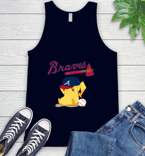 MLB Pikachu Baseball Sports Atlanta Braves Tank Top 3