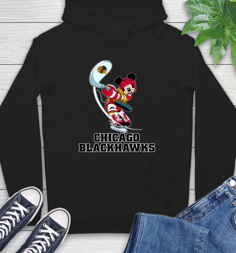 NHL Hockey Chicago Blackhawks Cheerful Mickey Mouse Shirt Hoodie