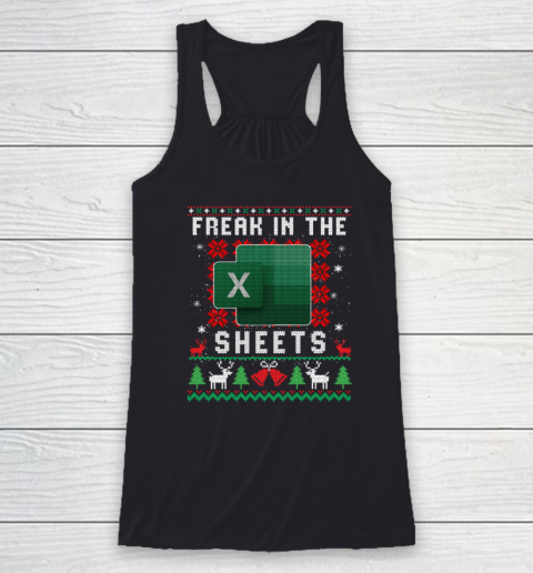 Freak In The Sheets Excel Ugly Christmas Racerback Tank