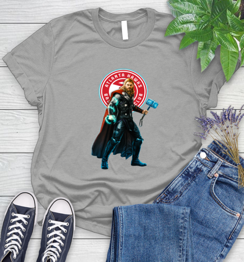 NBA Thor Avengers Endgame Basketball Atlanta Hawks Women's T-Shirt 10