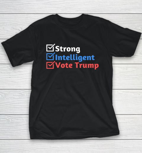 Strong Intelligent Women for Trump Girl MAGA Checklist Youth T-Shirt