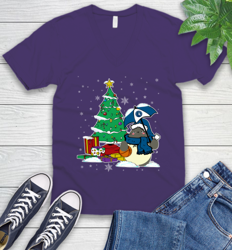 Minnesota Timberwolves NBA Basketball Cute Tonari No Totoro Christmas Sports V-Neck T-Shirt 9