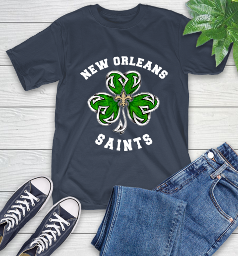 NFL New Orleans Saints Three Leaf Clover St Patrick's Day Football Sports T-Shirt 3