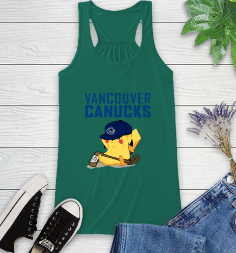 NHL Pikachu Hockey Sports Vancouver Canucks Racerback Tank 7
