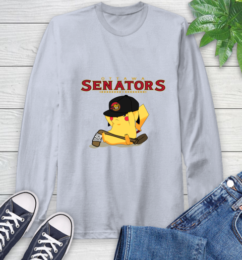 NHL Pikachu Hockey Sports Ottawa Senators Long Sleeve T-Shirt 6