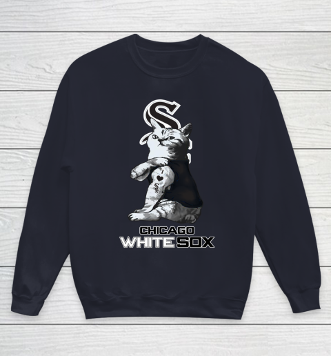 MLB Baseball My Cat Loves Chicago White Sox Youth Sweatshirt 2