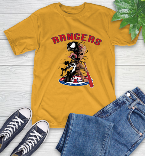 MLB Texas Rangers Baseball Venom Groot Guardians Of The Galaxy T-Shirt 3
