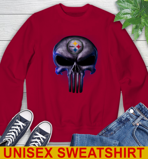 Pittsburgh Steelers NFL Football Punisher Skull Sports Sweatshirt 9