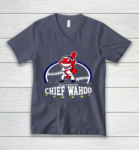 Chief Wahoo distressed Cleveland V-Neck T-Shirt 7
