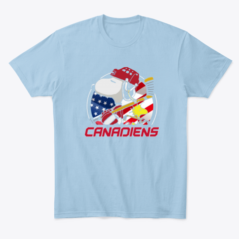 r3hx montreal canadienssnoopy and woodstock nhl classic t shirt 2 front light blue
