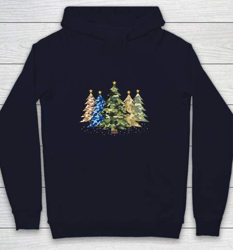 Camo Print Christmas Trees with Camouflage Print Xmas Youth Hoodie 2