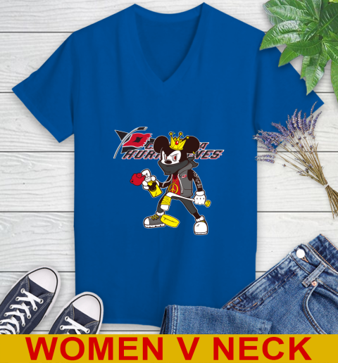 Carolina Hurricanes NHL Hockey Mickey Peace Sign Sports Women's V-Neck T-Shirt 11