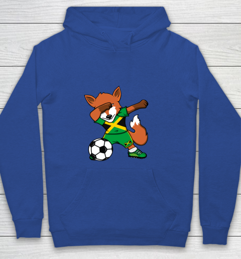 Dabbing Fox Jamaica Soccer Fans Jersey Jamaican Football Fan Youth Hoodie 8