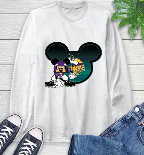 NFL Minnesota Vikings Mickey Mouse Disney Football T Shirt Long Sleeve T-Shirt