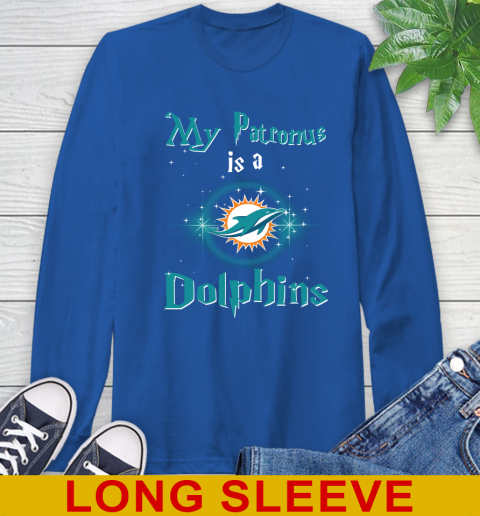 NFL Football Harry Potter My Patronus Is A Miami Dolphins Long Sleeve T-Shirt 11