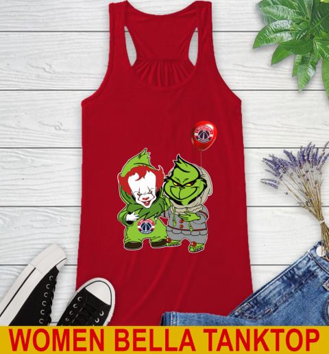 Washington Wizards Baby Pennywise Grinch Christmas NBA Basketball Racerback Tank - Image 7