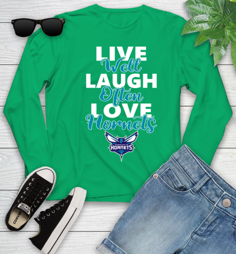 NBA Basketball Charlotte Hornets Live Well Laugh Often Love Shirt Youth Long Sleeve 6
