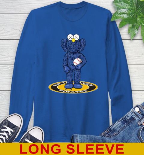 MLB Baseball Pittsburgh Pirates Kaws Bff Blue Figure Shirt Long Sleeve T-Shirt 9