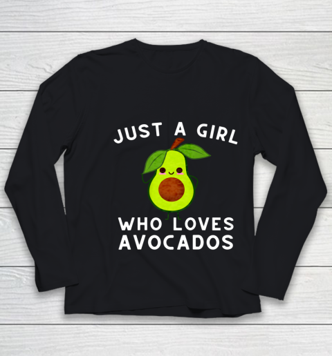 Just A Girl Who Loves Avocados Avocado Guacamole Raglan Baseball Youth Long Sleeve