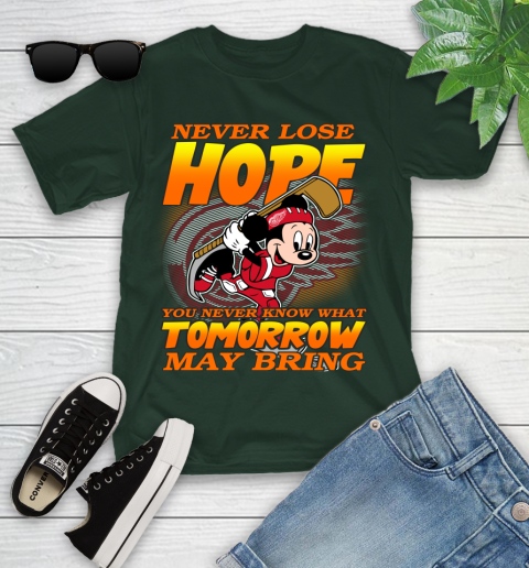 Detroit Red Wings NHL Hockey ootball Mickey Disney Never Lose Hope Youth T-Shirt 5