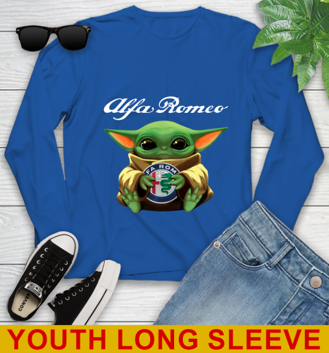 Star Wars Baby Yoda Hugs Alfa Romeo Car Shirt 126