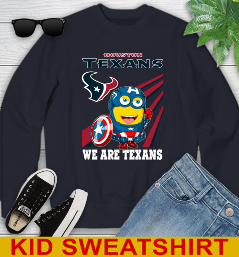 NFL Football Houston Texans Captain America Marvel Avengers Minion Shirt Youth Sweatshirt 2