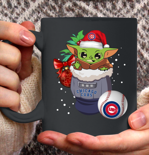 Chicago Cubs Christmas Baby Yoda Star Wars Funny Happy MLB Ceramic Mug 11oz