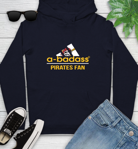 MLB A Badass Pittsburgh Pirates Fan Adidas Baseball Sports Youth Hoodie 3