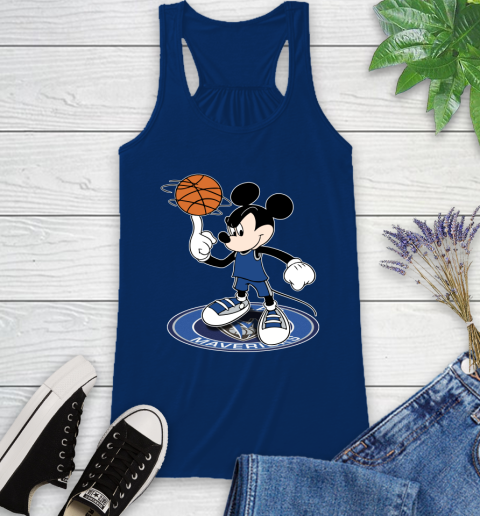 NBA Basketball Dallas Mavericks Cheerful Mickey Disney Shirt Racerback Tank 8