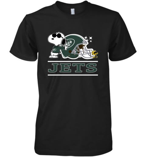 The New York Jets Joe Cool And Woodstock Snoopy Mashup Premium Men's T-Shirt