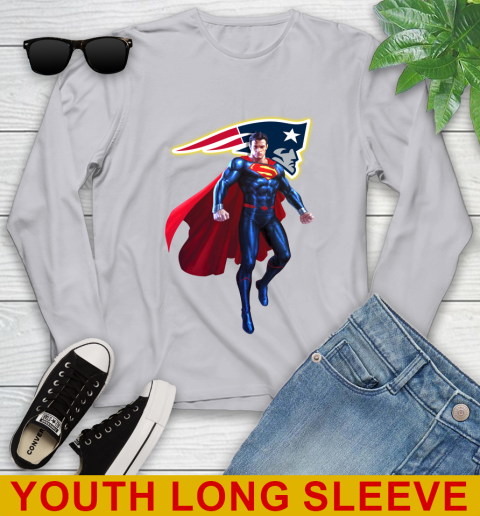 NFL Superman DC Sports Football New England Patriots Youth Long Sleeve 6