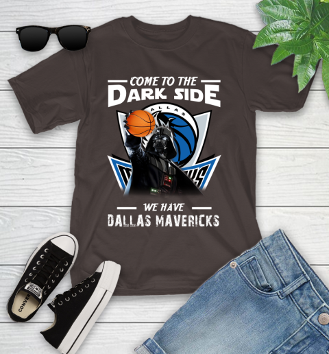 NBA Come To The Dark Side We Have Dallas Mavericks Star Wars Darth Vader Basketball Youth T-Shirt 7