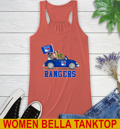 NHL Hockey New York Rangers Darth Vader Baby Yoda Driving Star Wars Shirt Racerback Tank 4
