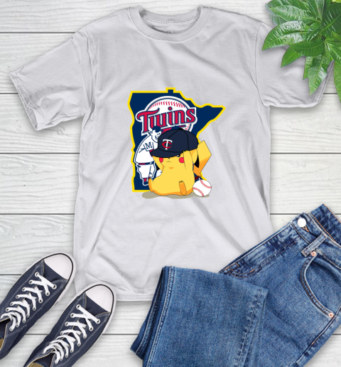 MLB Pikachu Baseball Sports Minnesota Twins T-Shirt 12