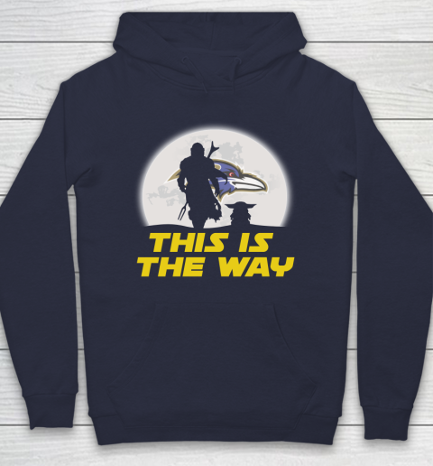 Baltimore Ravens NFL Football Star Wars Yoda And Mandalorian This Is The Way Hoodie 2